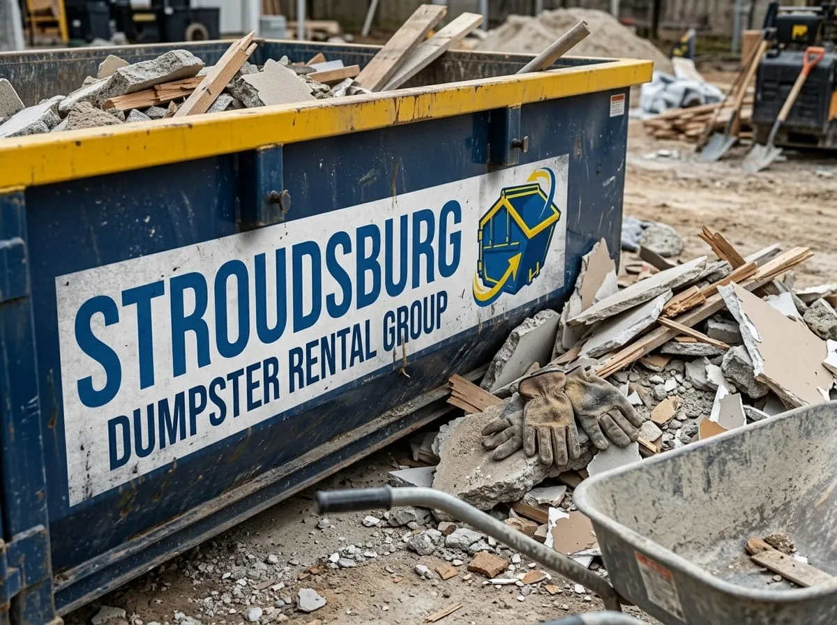 30 yard dumpster being delivered to a Stroudsburg PA construction site